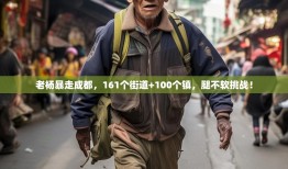 老杨暴走成都，161个街道+100个镇，腿不软挑战！